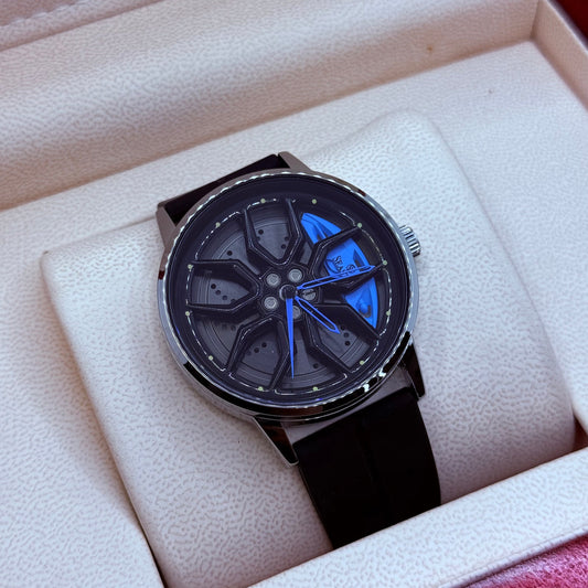 Rotating Wheel Watch With Silicone Strap
