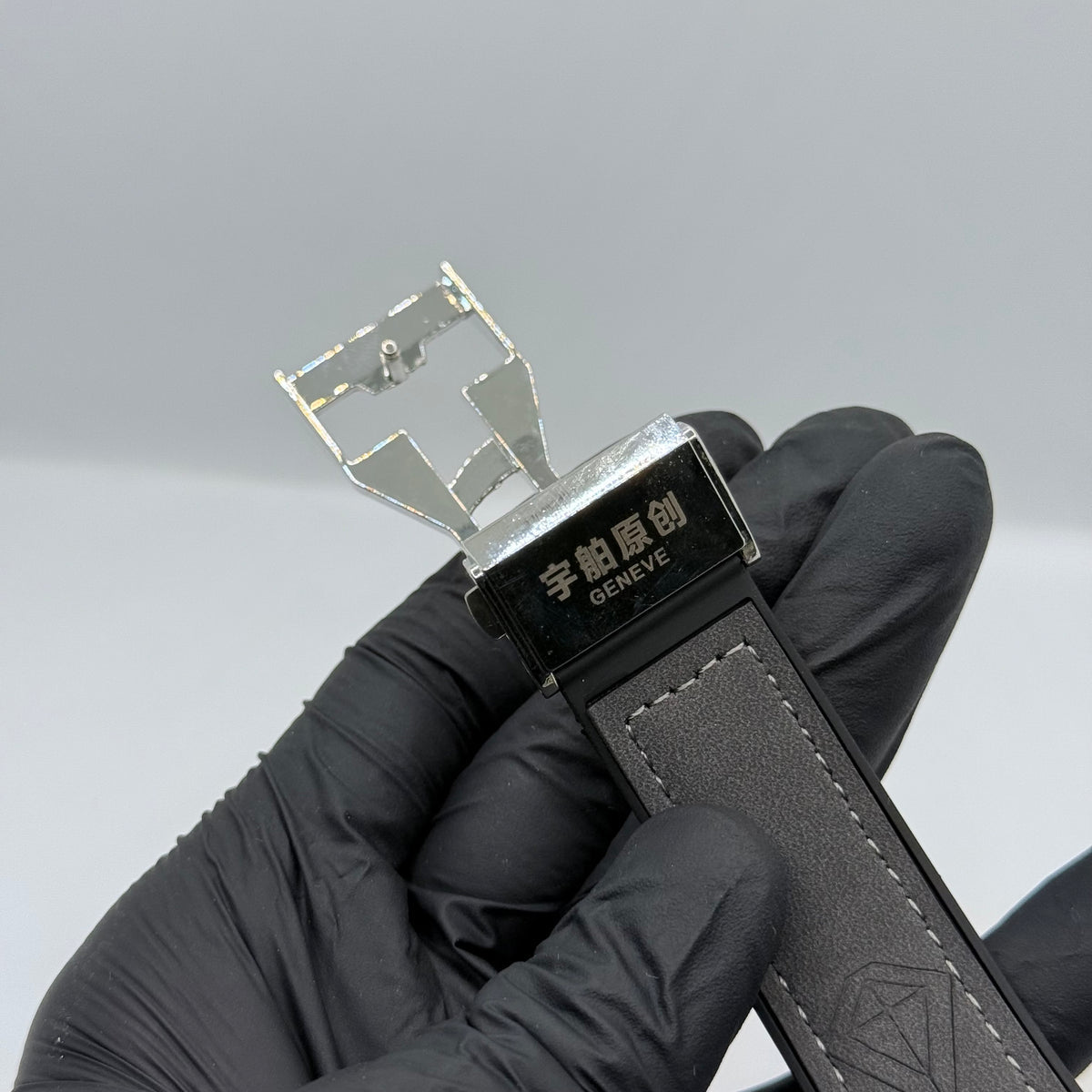 Hublot Black Skeleton With Grey Strap