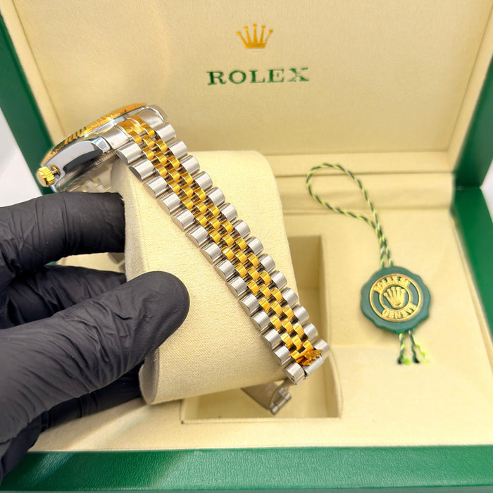 Two Tone Watch With Jubilee Chain & Crown Lock (multi colors)