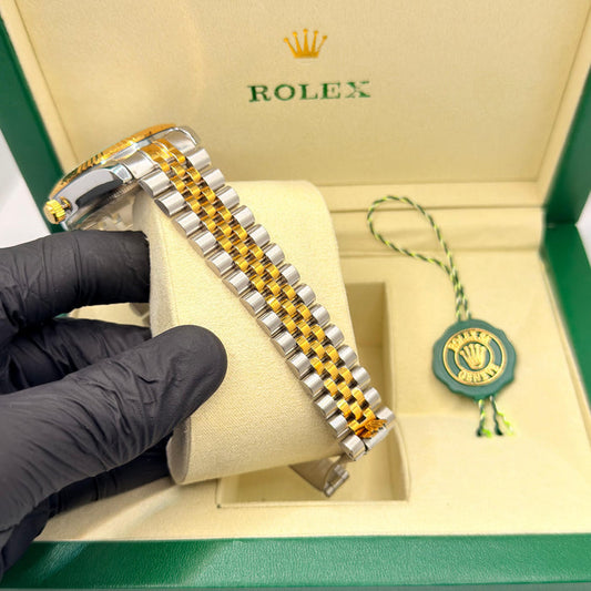 Two Tone Watch With Jubilee Chain & Crown Lock (multi colors)