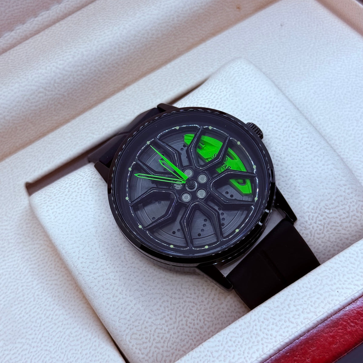Rotating Wheel Watch With Silicone Strap