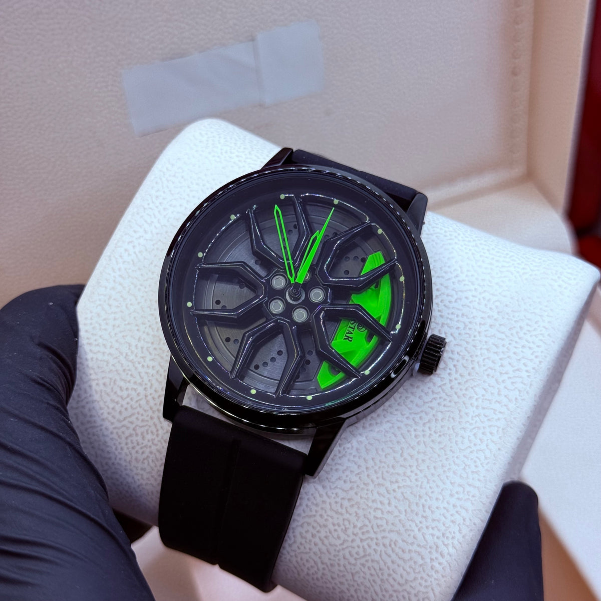 Rotating Wheel Watch With Silicone Strap