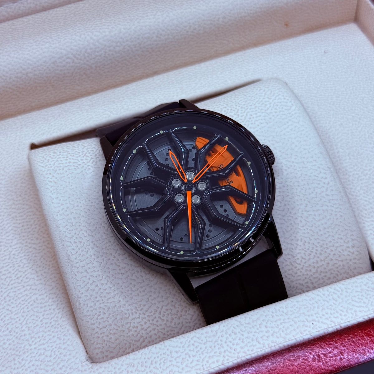 Rotating Wheel Watch With Silicone Strap